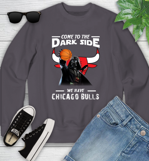 NBA Come To The Dark Side We Have Chicago Bulls Star Wars Darth Vader Basketball Youth Sweatshirt 5