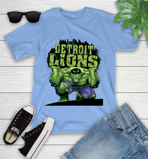 Detroit Lions NFL Football Incredible Hulk Marvel Avengers Sports Youth T-Shirt 11