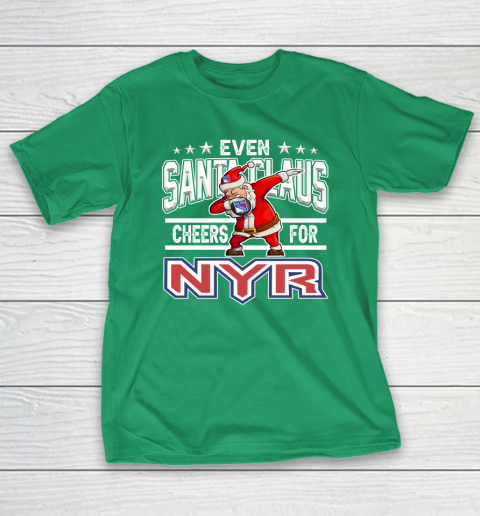 New York Rangers Even Santa Claus Cheers For Christmas NHL T-Shirt 5