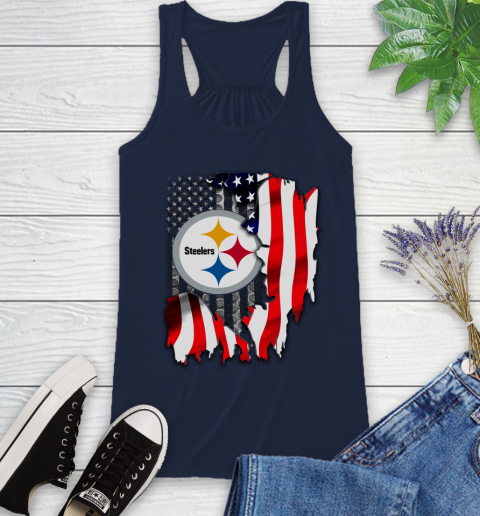 Pittsburgh Steelers NFL Football American Flag Racerback Tank 10