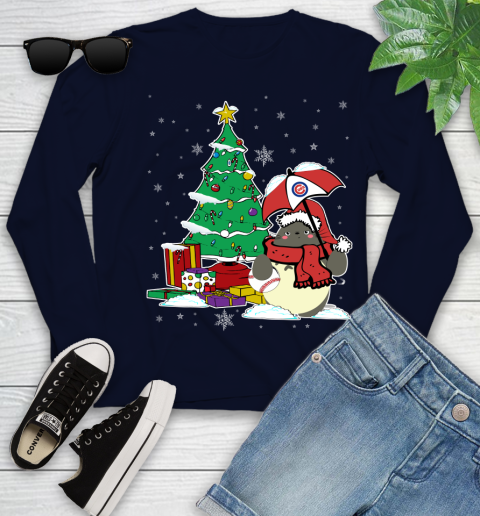 Chicago Cubs MLB Baseball Cute Tonari No Totoro Christmas Sports Youth Long Sleeve 2