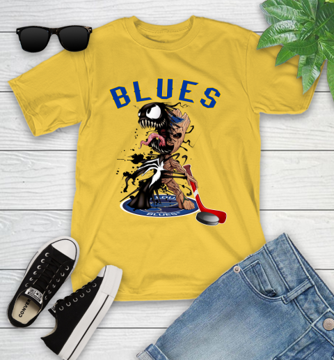NHL St.Louis Blues Hockey Venom Groot Guardians Of The Galaxy Youth T-Shirt 8