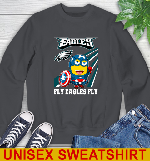 NFL Football Philadelphia Eagles Captain America Marvel Avengers Minion Shirt Sweatshirt 7