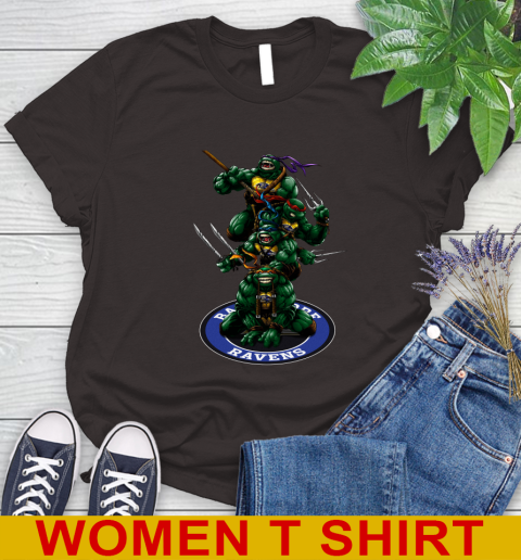 NFL Football Baltimore Ravens Teenage Mutant Ninja Turtles Shirt Women's T-Shirt 9 NFL Football Baltimore Ravens Teenage Mutant Ninja Turtles Shirt Women's T-Shirt - Image 9