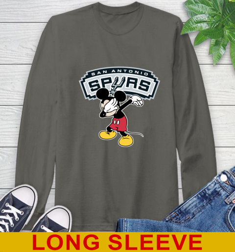 San Antonio Spurs NBA Basketball Dabbing Mickey Disney Sports Long Sleeve T-Shirt 8