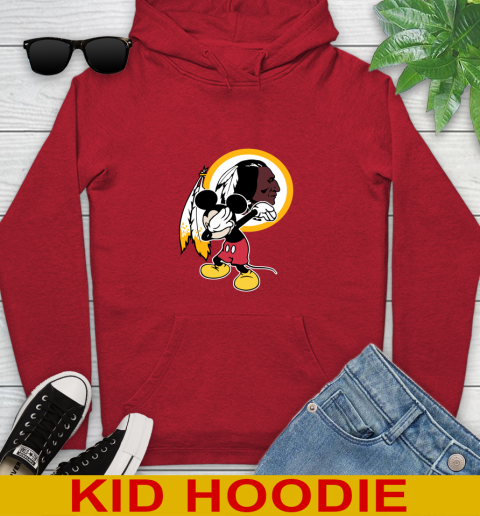 Washington Redskins NFL Football Dabbing Mickey Disney Sports Youth Hoodie 11