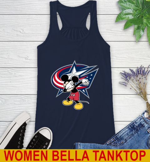 Columbus Blue Jackets NHL Hockey Dabbing Mickey Disney Sports Racerback Tank 11