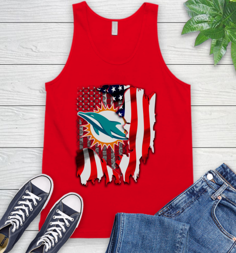 Miami Dolphins NFL Football American Flag Tank Top 5