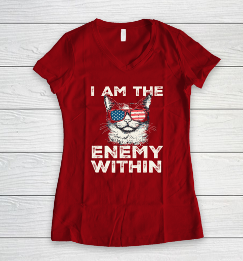 I Am The Enemy Within Tee  Kamala Harris 2024 Merch Women's V-Neck T-Shirt 6