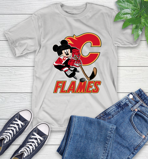 NHL Calgary Flames Mickey Mouse Disney Hockey T Shirt T-Shirt