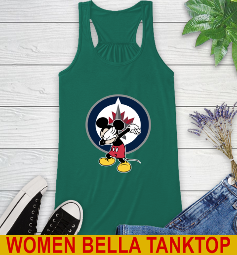 Winnipeg Jets NHL Hockey Dabbing Mickey Disney Sports Racerback Tank 7