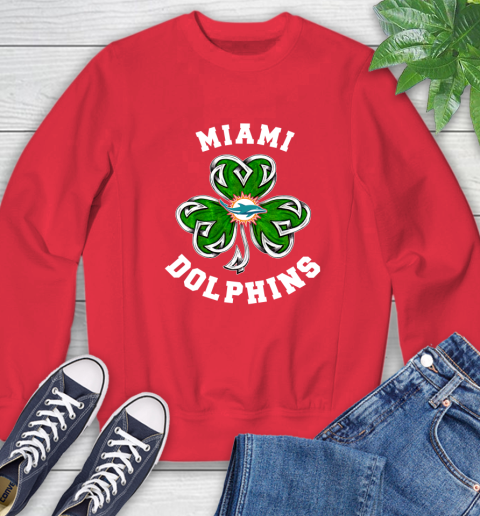 NFL Miami Dolphins Three Leaf Clover St Patrick's Day Football Sports Sweatshirt 10