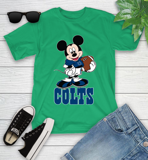 NFL Football Indianapolis Colts Cheerful Mickey Mouse Shirt Youth T-Shirt 6