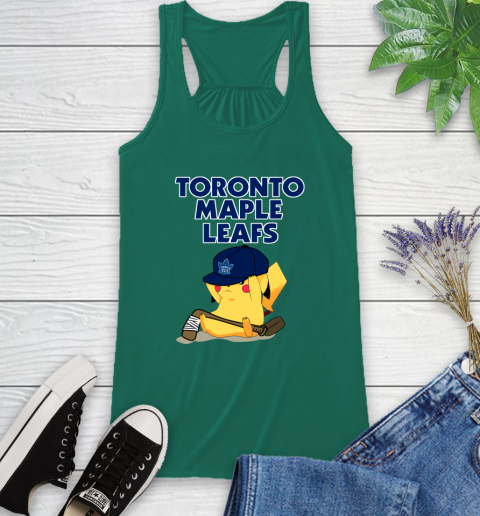 NHL Pikachu Hockey Sports Toronto Maple Leafs Racerback Tank 7