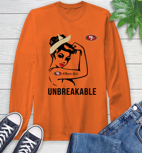 NFL San Francisco 49ers Girl Unbreakable Football Sports Long Sleeve T-Shirt 3