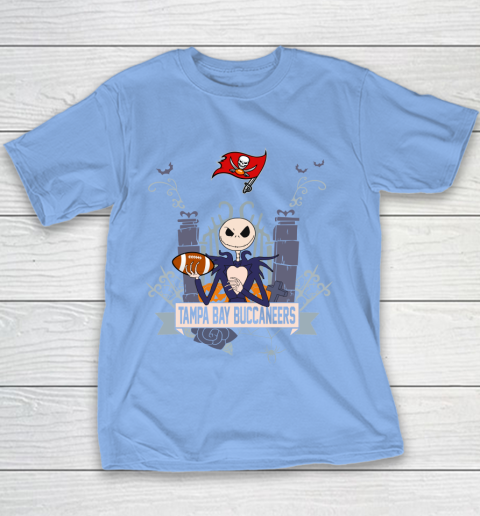 NFL Tampa Bay Buccaneers Football Jack Skellington Halloween Youth T-Shirt 8