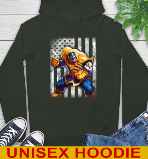 NFL Football Pittsburgh Steelers Thanos Marvel American Flag Shirt Hoodie 12