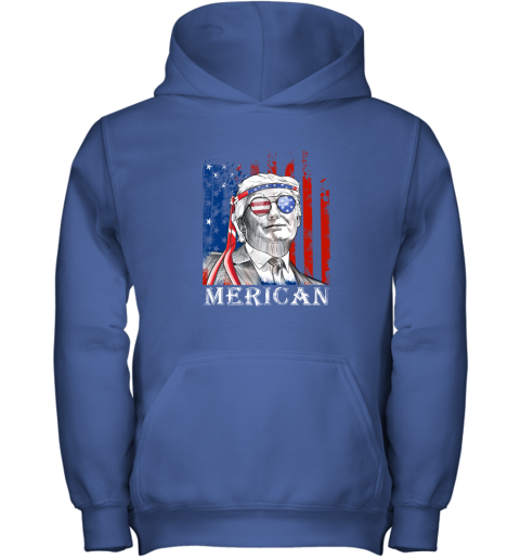 hoaf merica donald trump 4th of july american flag shirts youth hoodie 43 front royal