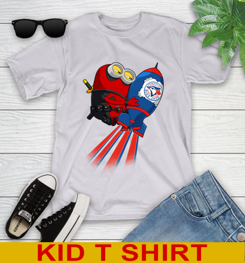 MLB Baseball Toronto Blue Jays Deadpool Minion Marvel Shirt Youth T-Shirt 4