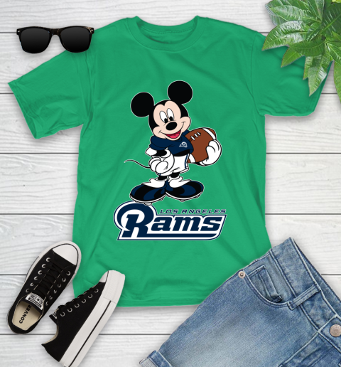 NFL Football Los Angeles Rams Cheerful Mickey Mouse Shirt Youth T-Shirt 6