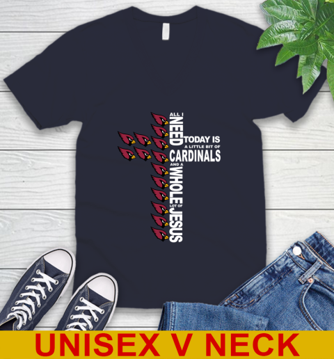 NFL All I Need Today Is A Little Bit Of Arizona Cardinals Shirt V-Neck T-Shirt 2