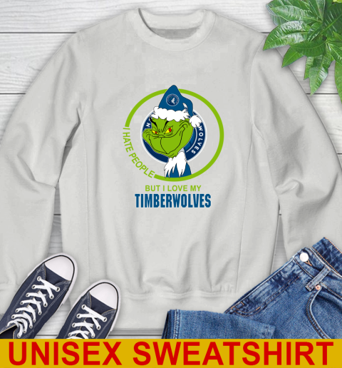 Minnesota Timberwolves NBA Christmas Grinch I Hate People But I Love My Favorite Basketball Team Sweatshirt 5