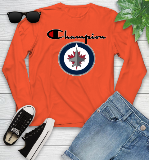 NHL Hockey Winnipeg Jets Champion Shirt Youth Long Sleeve 2