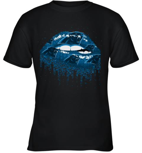 Biting Glossy Lips Sexy Carolina Panthers NFL Football Youth T-Shirt
