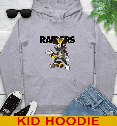 Oakland Raiders NFL Football Mickey Peace Sign Sports Youth Hoodie 6