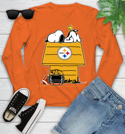 Pittsburgh Steelers NFL Football Snoopy Woodstock The Peanuts Movie Youth Long Sleeve 4