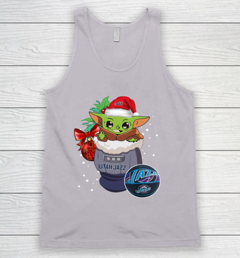 Utah Jazz Christmas Baby Yoda Star Wars Funny Happy NBA Tank Top 4