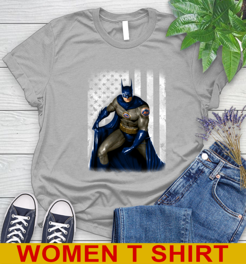 New York Mets MLB Baseball Batman DC American Flag Shirt Women's T-Shirt 5