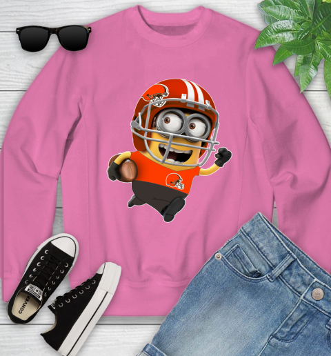 NFL Cleveland Browns Minions Disney Football Sports Youth Sweatshirt 7