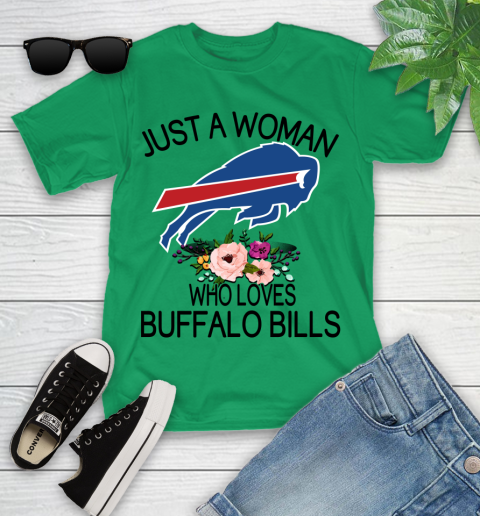 NFL Just A Woman Who Loves Buffalo Bills Football Sports Youth T-Shirt 3