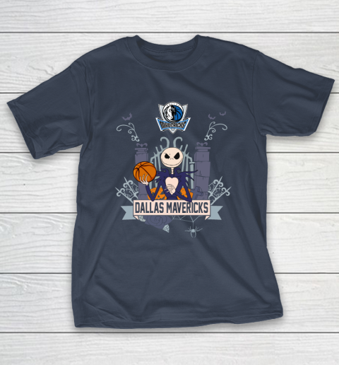 NBA Dallas Mavericks Basketball Jack Skellington Halloween T-Shirt 3