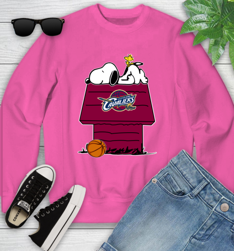 Cleveland Cavaliers NBA Basketball Snoopy Woodstock The Peanuts Movie Youth Sweatshirt 7
