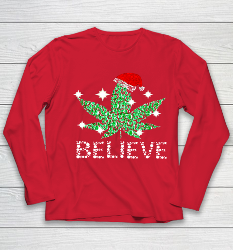 Believe In Weed Christmas Funny Youth Long Sleeve 16