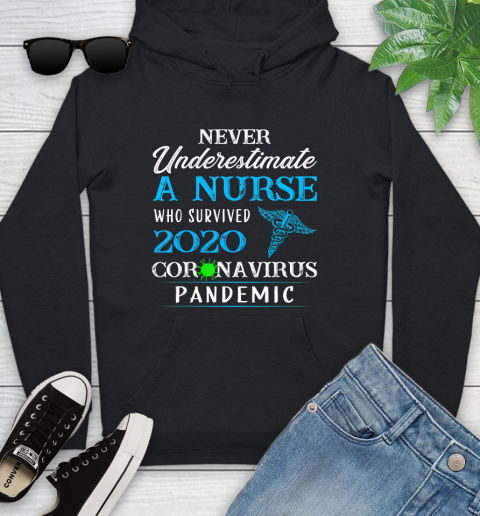 Nurse Shirt Never underestimate a nurse who survived 2020 T Shirt Youth Hoodie