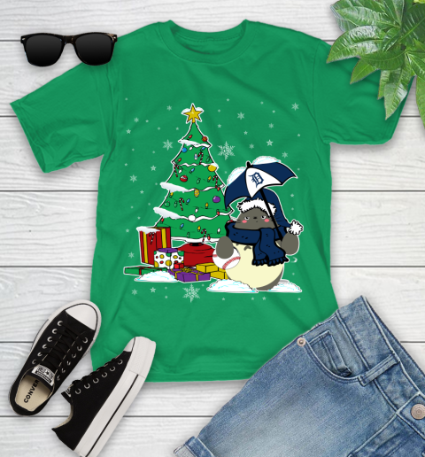 Detroit Tigers MLB Baseball Cute Tonari No Totoro Christmas Sports Youth T-Shirt 8