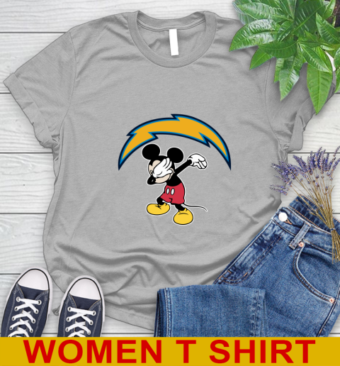 San Diego Chargers NFL Football Dabbing Mickey Disney Sports Women's T-Shirt 5