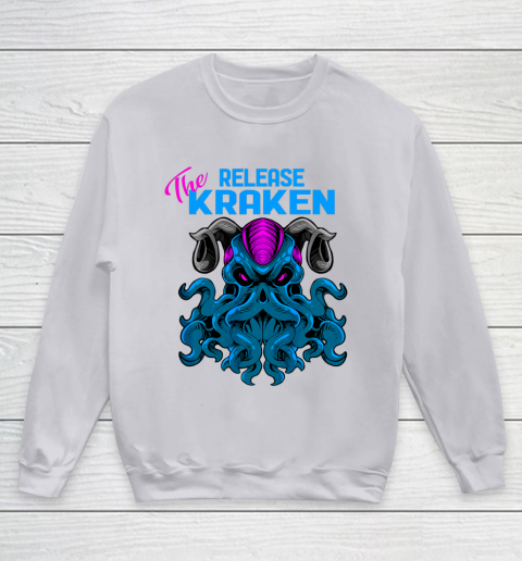 Kraken Sea Monster Vintage Release the Kraken Giant Kraken Youth Sweatshirt 2