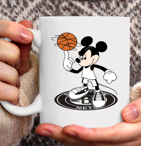 NBA Basketball Brooklyn Nets Cheerful Mickey Disney Shirt Ceramic Mug 15oz 2