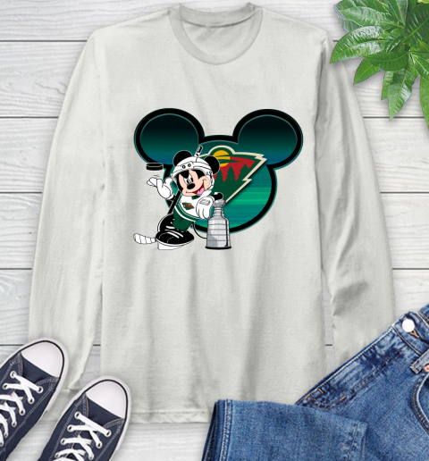 NHL Minnesota Wild Stanley Cup Mickey Mouse Disney Hockey T Shirt Long Sleeve T-Shirt 12