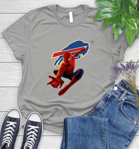 NFL Spider Man Avengers Endgame Football Buffalo Bills Women's T-Shirt 10