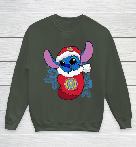 Denver Nuggets Christmas Stitch In The Sock Funny Disney NBA Youth Sweatshirt 10