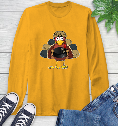 Vegas Golden Knights Turkey Thanksgiving Day Long Sleeve T-Shirt 3