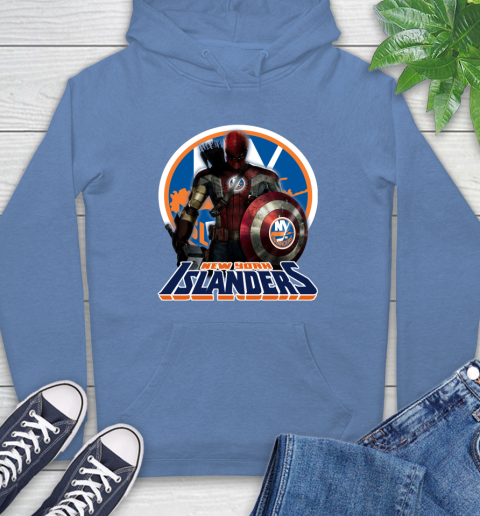 NHL Captain America Thor Spider Man Hawkeye Avengers Endgame Hockey New York Islanders Hoodie 11