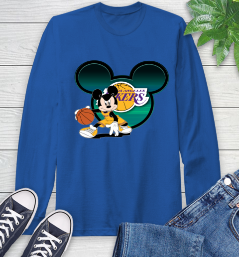 NBA Los Angeles Lakers Mickey Mouse Disney Basketball Long Sleeve T-Shirt 9