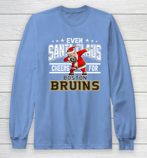 Boston Bruins Even Santa Claus Cheers For Christmas NHL Long Sleeve T-Shirt 8