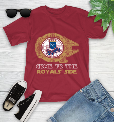 MLB Come To The Kansas City Royals Side Star Wars Baseball Sports Youth T-Shirt 14